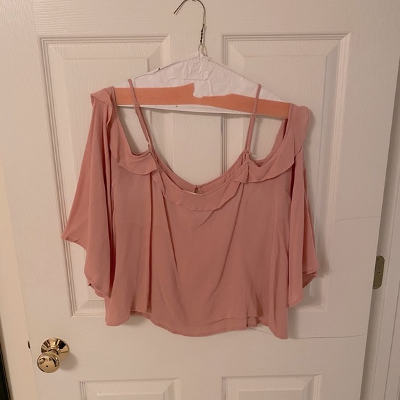 Flowy Off Shoulder Peach Shirt - Picture 1 of 3